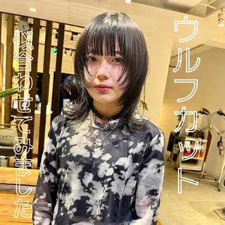 ミディアム 【ロングウルフカット 姫カット】伊藤裕哉のヘアスタイル
