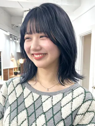 ミディアム カラー レイヤーボブ/ 艶カラー/サナ🌼のヘアスタイル