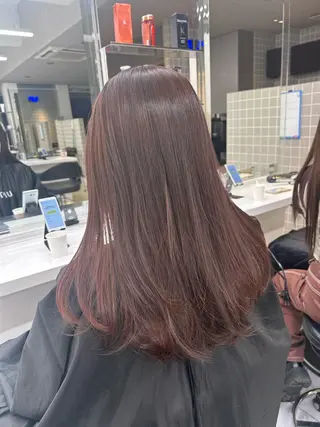 ロング カラー パーマ ヘアアレンジ メンズ キッズ ブリーチなしカラー/ ブラウン/レイヤーのヘアスタイル