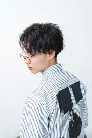 ミディアム パーマ メンズ メンズパーマ 赤司 泰樹のヘアスタイル