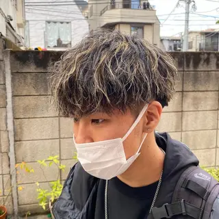 ショート カラー パーマ メンズ ✂️メンズカット ひろき✂️のヘアスタイル