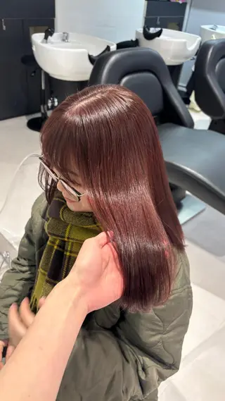 カラー miyu 透明感カラー/パーマのヘアスタイル