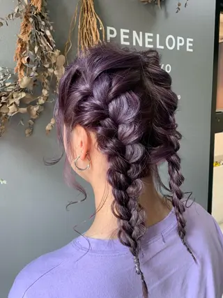 カラー ヘアアレンジ 髪質改善ストレート/ ブリーチ／渋谷　福田のヘアスタイル