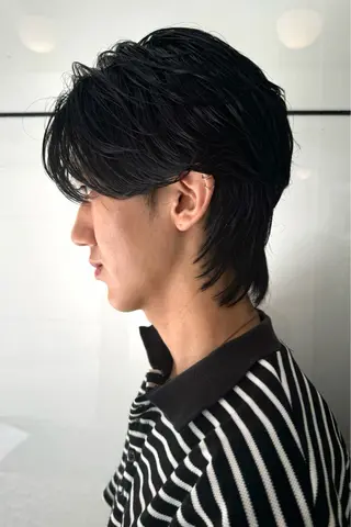 ショート パーマ メンズ メッシュカラー 艶髪/西尾 幸樹のヘアスタイル