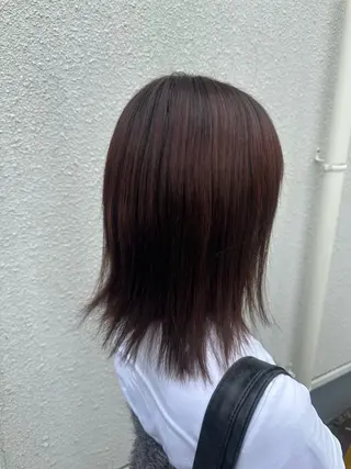 ミディアム カラー 安達 望のヘアスタイル