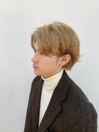 ショート カラー メンズ 〽️magico/ ウルフDaiki〽️のヘアスタイル