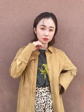 ミディアム パーマ/レイヤー 岩山丈一郎のヘアスタイル