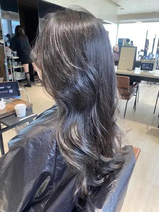 セミロング カラー 🍼顔周りカット/ レイヤー/小川華奈のヘアスタイル