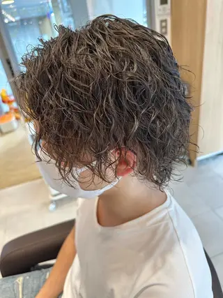 セミロング パーマ メンズ 💈メンズ特化 美容師サキ💈のヘアスタイル