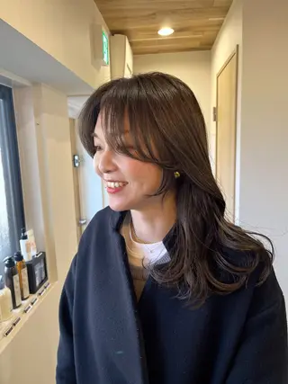 セミロング カラー CLOVE所属・下石怜子/レイヤー/ 透明感カラーのヘアスタイル