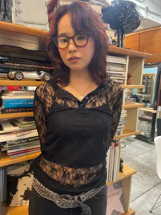 ミディアム カラー パーマ BRIDGE所属・透明感カラー/パーマ hitomiのヘアスタイル