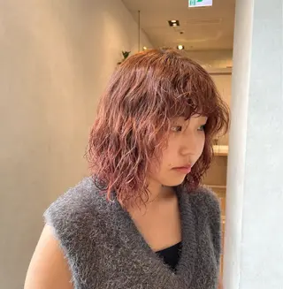 ミディアム カラー パーマ CANAAN hair salon 表参道店所属・🌿‬ナチュラルヘア /パーマ/蒼真🍃のヘアスタイル