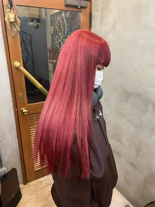 ロング カラー ヘアアレンジ 【ピンク/韓国ヘア/ ヘアセット】亜海のヘアスタイル