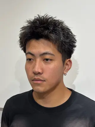 ショート パーマ メンズ 【店長】メンズ職人 短髪　ハイトーン🔥のヘアスタイル