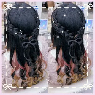 ロング ヘアアレンジ エクステ♡ヘアメ 内村麻衣のヘアスタイル