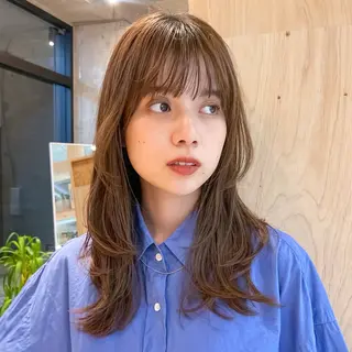 ミディアム 似合わせ/ベージュ /レイヤー/りほ🤍のヘアスタイル
