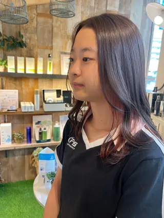 セミロング 🧡艶髪・ゆるふわ style💛ミユのヘアスタイル