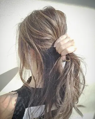 セミロング カラー パーマ ヘアアレンジ ペスカ豊崎店　沖縄所属・ショート指名No.1 店長　清水のヘアスタイル