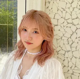 セミロング カラー ヘアアレンジ エクステ/ハイトーン 🐏☁️miminaのヘアスタイル