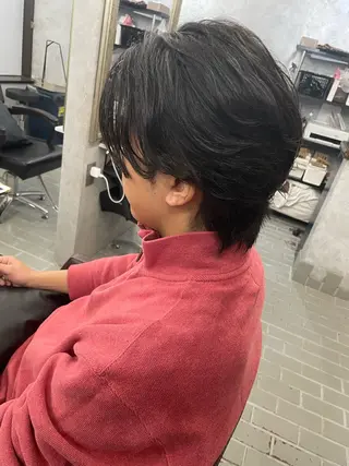 ミディアム パーマ メンズ 艶髪/透明感カラー 山﨑俊輔のヘアスタイル