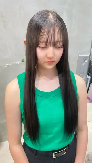 ロング カラー カノン/透明感カラー /酸性ストレートのヘアスタイル