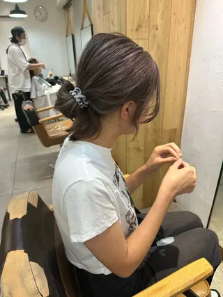 セミロング カラー REINA☁️透明感 カラー/ぷつっと♡のヘアスタイル