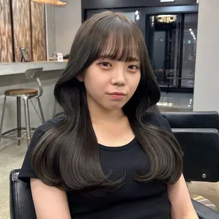 ロング カラー 新宿/韓国ヘア/ 髪質改善ストレートのヘアスタイル