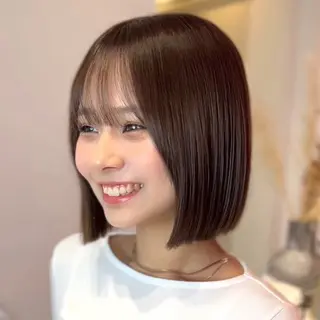 ショート カラー 莉乃/縮毛矯正/髪質 改善/艶カラーのヘアスタイル