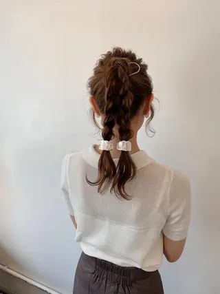 ロング カラー ヘアアレンジ h a k u 大倉 卓人のヘアスタイル