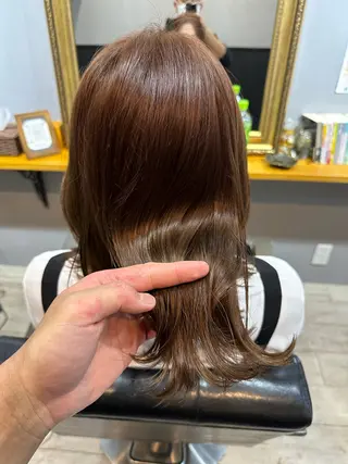 ミディアム 渡辺俊介 暗髪カラー /美髪矯正/髪質改善のヘアスタイル