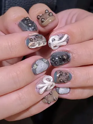 ネイル 3dパーツ/流行り 👧shushu❤️のネイルデザイン