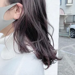 セミロング ブリーチなしWカラー /酸性ストレート河本のヘアスタイル