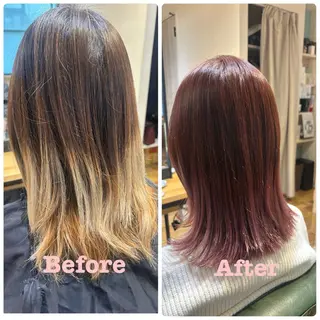 ミディアム カラー 艶カラー🫧 推しカラー🧸楽歌のヘアスタイル