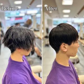 ショート パーマ メンズ 🔮メンズ縮毛矯正 毛流れパーマ💎竹永のヘアスタイル