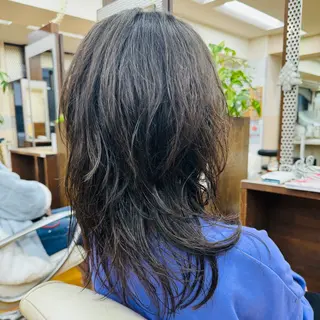 セミロング ヘアアレンジ ふくおか ななのヘアスタイル