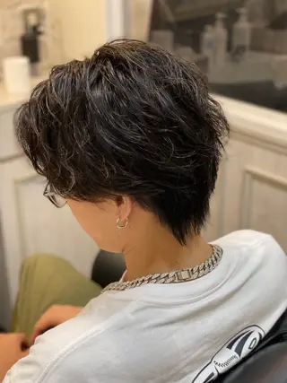 ミディアム メンズ million bucks barber shop 神田店所属・Mr.Ken /ショートパーマのヘアスタイル