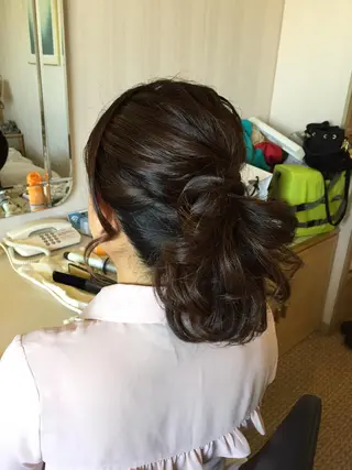 ミディアム セミロング ヘアアレンジ ヘアメ/着付け 清水玲歌のヘアスタイル