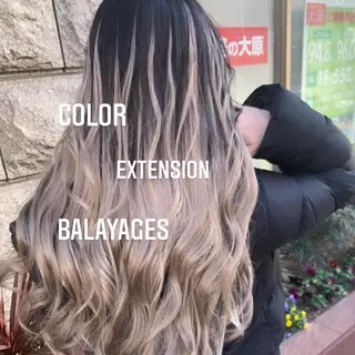 ロング カラー エクステ🩵ブリーチ 韓国ヘア🩵KAEのヘアスタイル