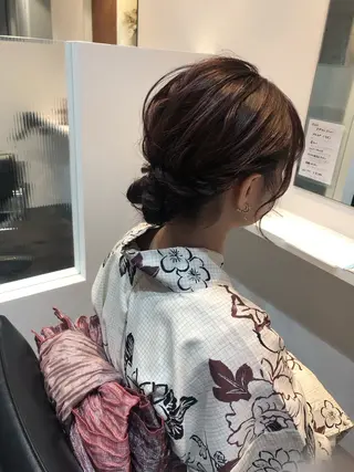 ミディアム ヘアアレンジ ヘアアレンジ/ カラー/hazukiのヘアスタイル