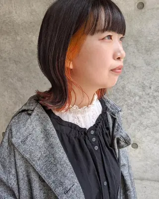 ミディアム カラー ヘアアレンジ 南堀江 möwen ( メーヴェ )所属・mowen RUIのヘアスタイル