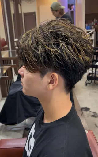 ショート カラー パーマ メンズ キッズ 【メンズ特化】 りょうま🔥のヘアスタイル