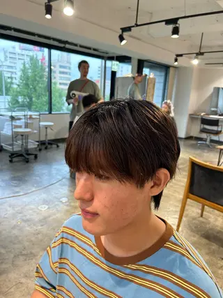 ショート パーマ メンズ become men's hair 名駅店所属・名駅/フェザーパーマ 韓国ヘア/森岡のヘアスタイル