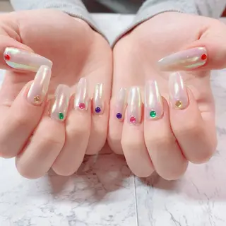 ネイル マジョリカ ブルーのネイルデザイン