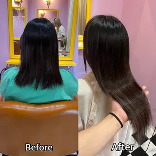 ロング シール＋ちび編み込み エクステ梅田🐨のヘアスタイル