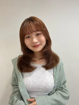 ミディアム ♥️透明感×抜け感 ベージュ/佑珠♥️のヘアスタイル