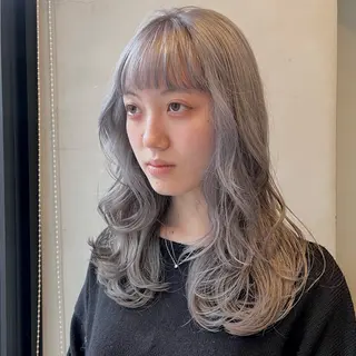 ミディアム カラー なな/ICI/レイヤ ーパーマ/ボブのヘアスタイル