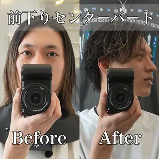 ミディアム パーマ メンズ 江藤 竜広のヘアスタイル