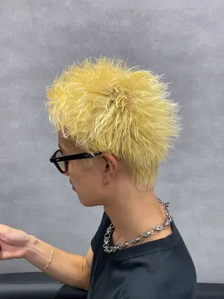 カラー メンズ シャドウ/フェザー パーマメンズりつきのヘアスタイル