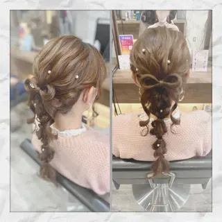 セミロング ヘアアレンジ ヘアセット/着付け 𓇼 松本 夏美𓇼のヘアスタイル