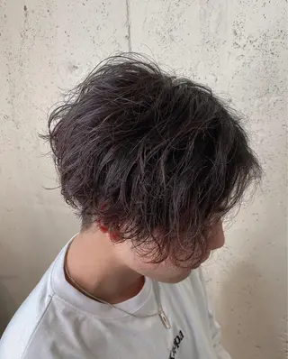 ショート カラー パーマ メンズ ［銀座］淡色 ラベンダー🫧大村のヘアスタイル